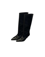 Faux PU Leather Kitten Heel Boot
