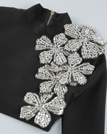 Long Sleeve Crystal Floral Two Piece