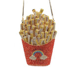 French Fry Shaped Rhinestone Clutch