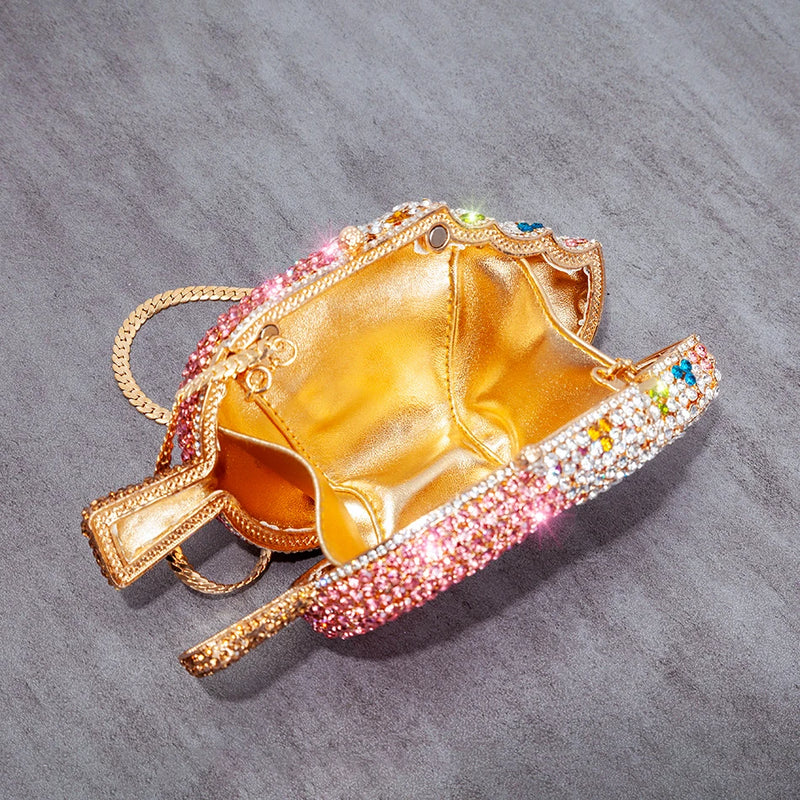 Ice Cream Shaped Rhinestone Clutch