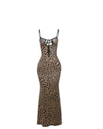 Leopard Tie Front Maxi