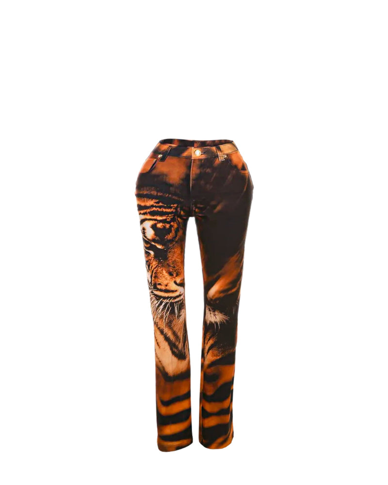 Tiger Print Flare Pant