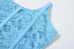 Turquoise Lace Draped Mini