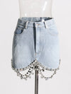 Kira Tassel Denim Skirt