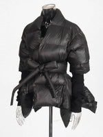 Hourglass Charm Belted Puffer Coat