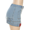 Patchwork Denim Mini Skirt