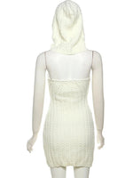 Cream Knit Mini With Hood