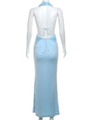 Knot Front Baby Blue Maxi