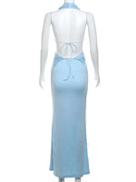 Knot Front Baby Blue Maxi