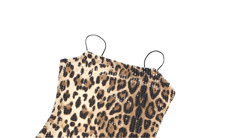 Sequined Leopard Print Bodycon Mini