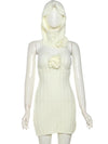 Cream Knit Mini With Hood