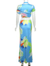 Taina Multicolor Maxi Skirt Set