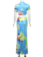 Taina Multicolor Maxi Skirt Set