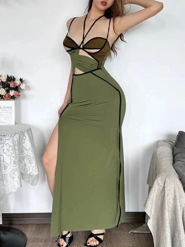 Olive High Slit Maxi