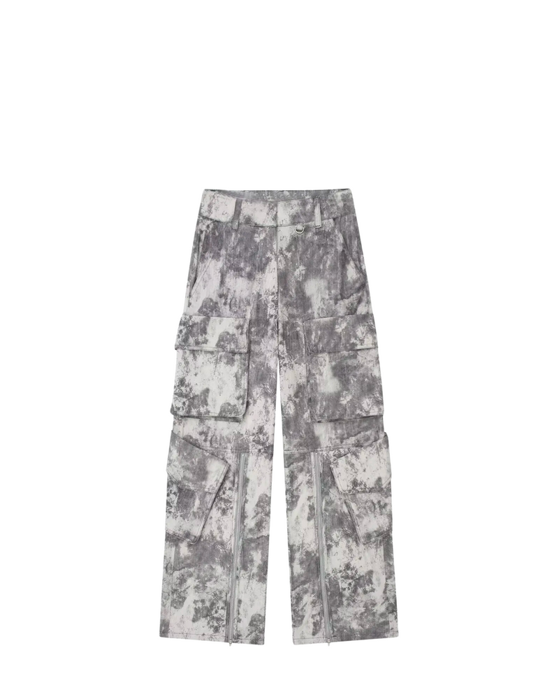 Printed High Waist Cargo Pant