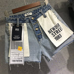 Patchwork Inside Out Denim Short