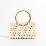 Knit Bamboo Handle Bag