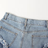 The Side Ruffle Denim Shorts