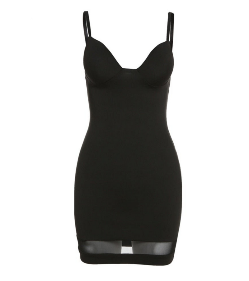 Mesh Overlay Bodycon Mini